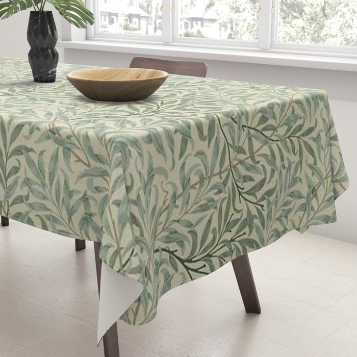 William Morris Willow Bough Cream Pale Green Tablecloth Gallery Image 3