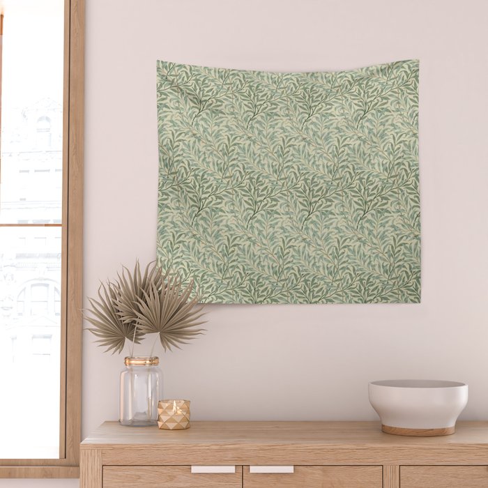 William Morris Willow Bough Cream Pale Green Wall Tapestry Gallery Image 2