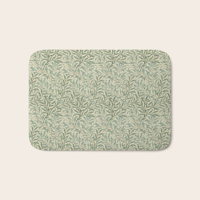 William Morris Willow Bough Cream Pale Green Bath Mat Gallery Image 1