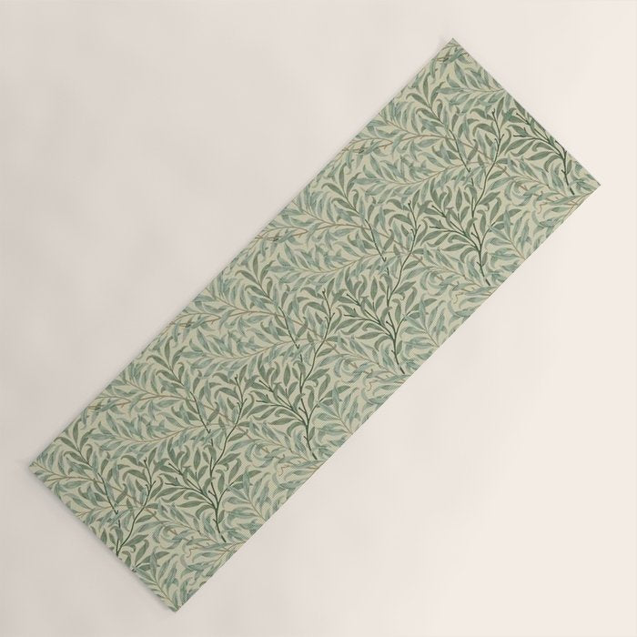 William Morris Willow Bough Cream Pale Green Yoga Mat Gallery Image 1