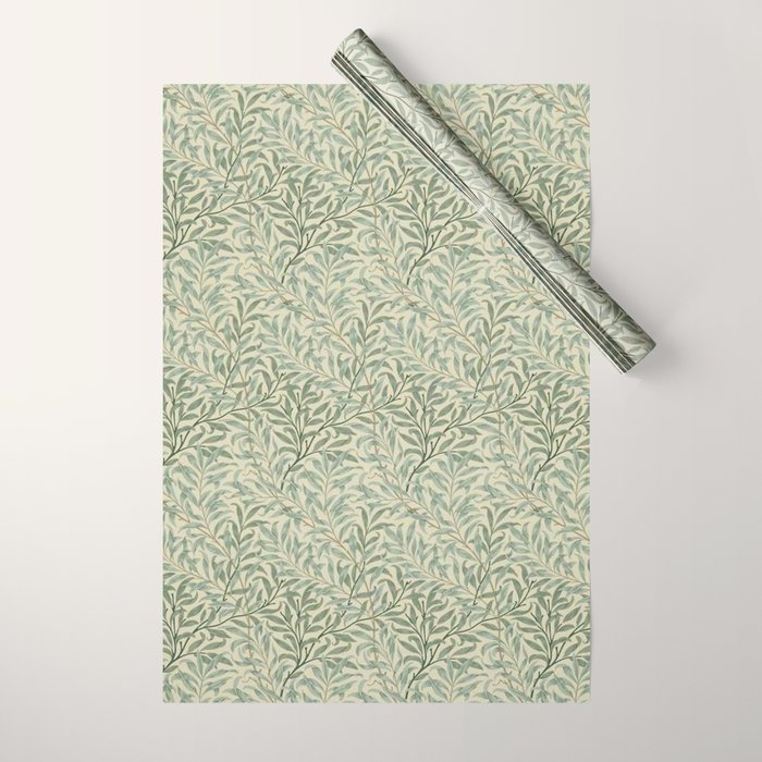William Morris Willow Bough Cream Pale Green Wrapping Paper Gallery Image 1