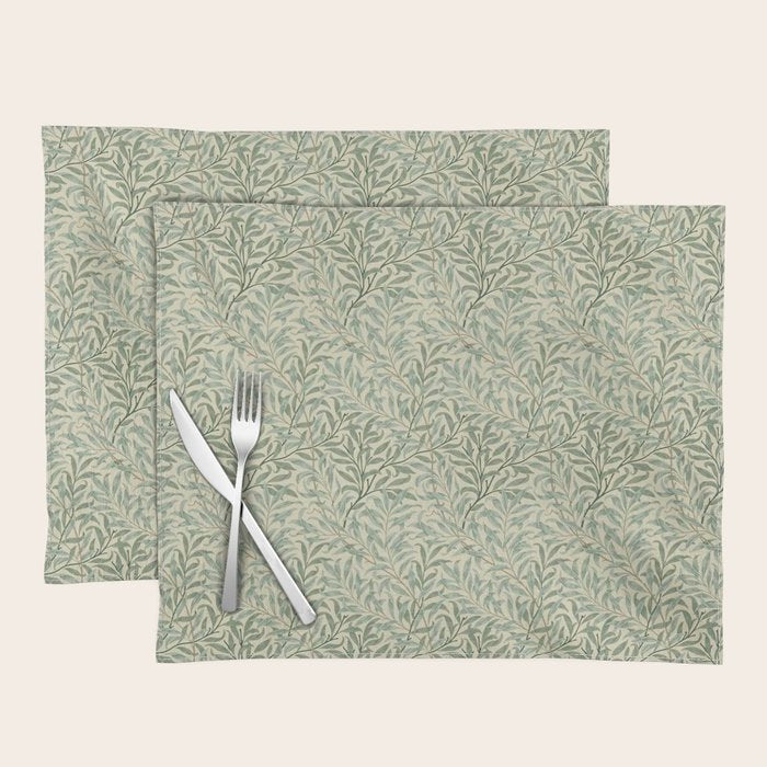 William Morris Willow Bough Cream Pale Green Placemat Gallery Image 1