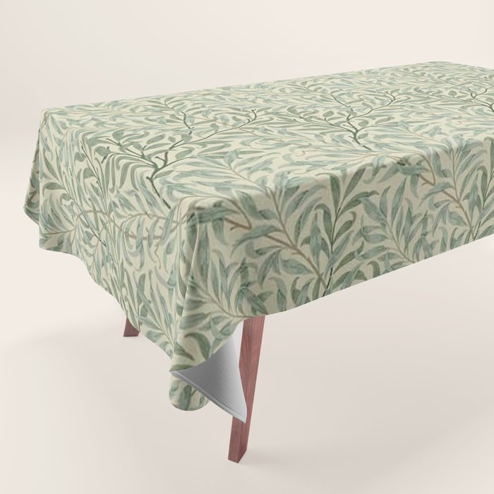 William Morris Willow Bough Cream Pale Green Tablecloth Gallery Image 1