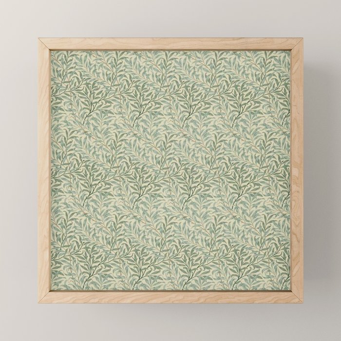 William Morris Willow Bough Cream Pale Green Mini Art Print Gallery Image 1