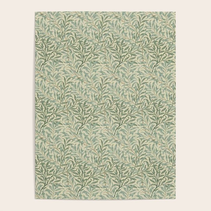 William Morris Willow Bough Cream Pale Green Poster Gallery Image 1
