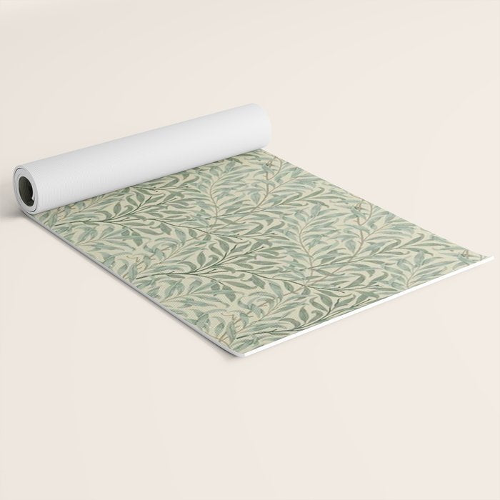 William Morris Willow Bough Cream Pale Green Yoga Mat Gallery Image 2