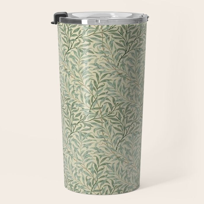 William Morris Willow Bough Cream Pale Green Travel Mug Gallery Image 3