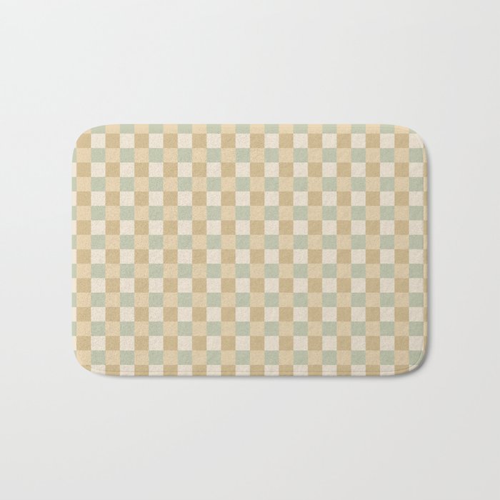 Checkered Multicolor Pattern I Natural Pastel Bath Mat Gallery Image 1