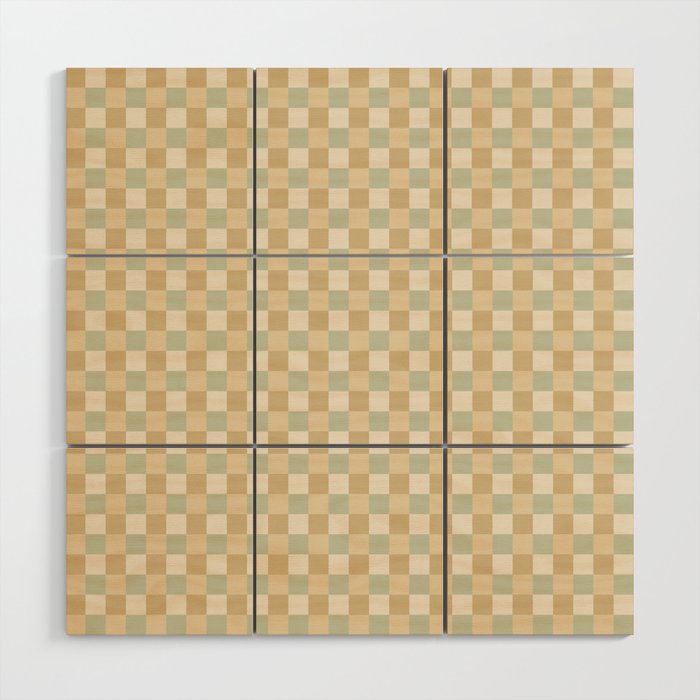 Checkered Multicolor Pattern I Natural Pastel Wood Wall Art Gallery Image 1
