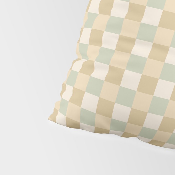 Checkered Multicolor Pattern I Natural Pastel Pillow Sham Gallery Image 4
