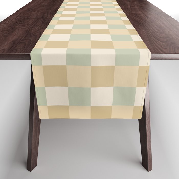Checkered Multicolor Pattern I Natural Pastel Table Runner Gallery Image 1