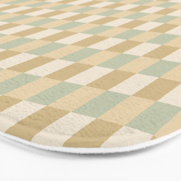 Checkered Multicolor Pattern I Natural Pastel Bath Mat Gallery Image 3