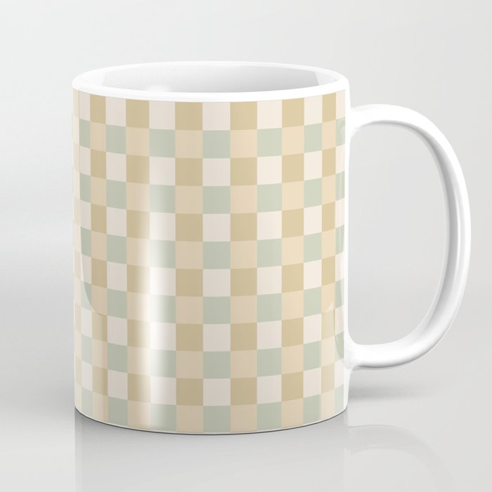 Checkered Multicolor Pattern I Natural Pastel Coffee Mug Gallery Image 1
