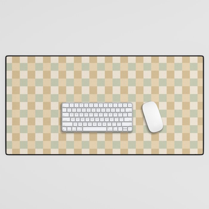 Checkered Multicolor Pattern I Natural Pastel Desk Mat Gallery Image 1