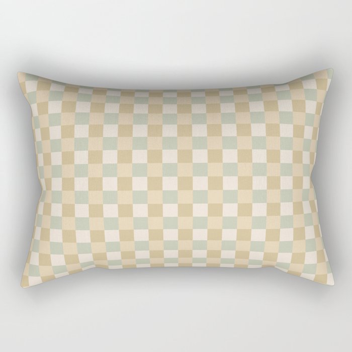 Checkered Multicolor Pattern I Natural Pastel Rectangular Pillow Gallery Image 2