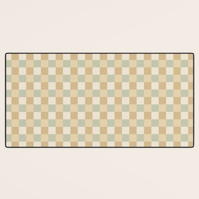 Checkered Multicolor Pattern I Natural Pastel Desk Mat Gallery Image 3