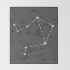 Libra Zodiac Star Constellation Line Art Grey Throw Blanket Gallery Image 2