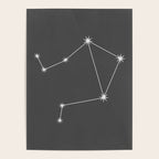 Libra Zodiac Star Constellation Line Art Grey Poster Gallery Image 4