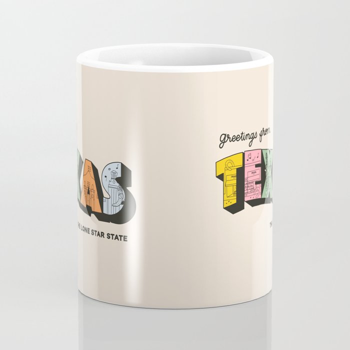 Greetings From Texas - Beige Coffee Mug Gallery Image 4