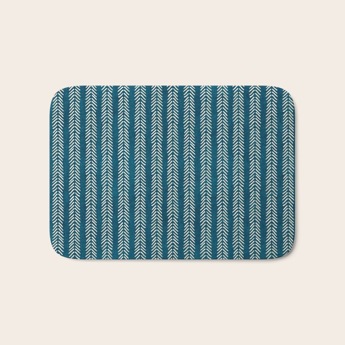 Small Teal Arrowheads Bath Mat Gallery Image 1