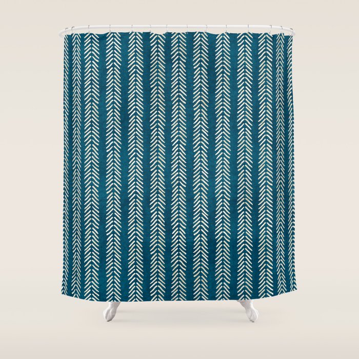 Small Teal Arrowheads Shower Curtain Gallery Image 1