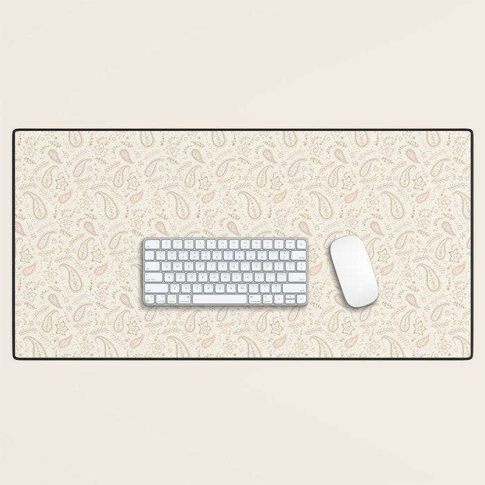 Paisley - Soft Pink Desk Mat Gallery Image 1
