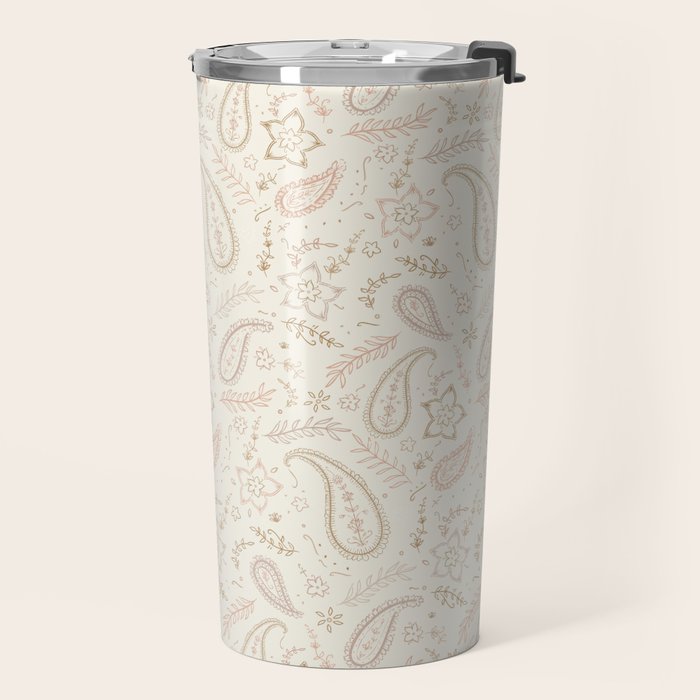 Paisley - Soft Pink Travel Mug Gallery Image 2