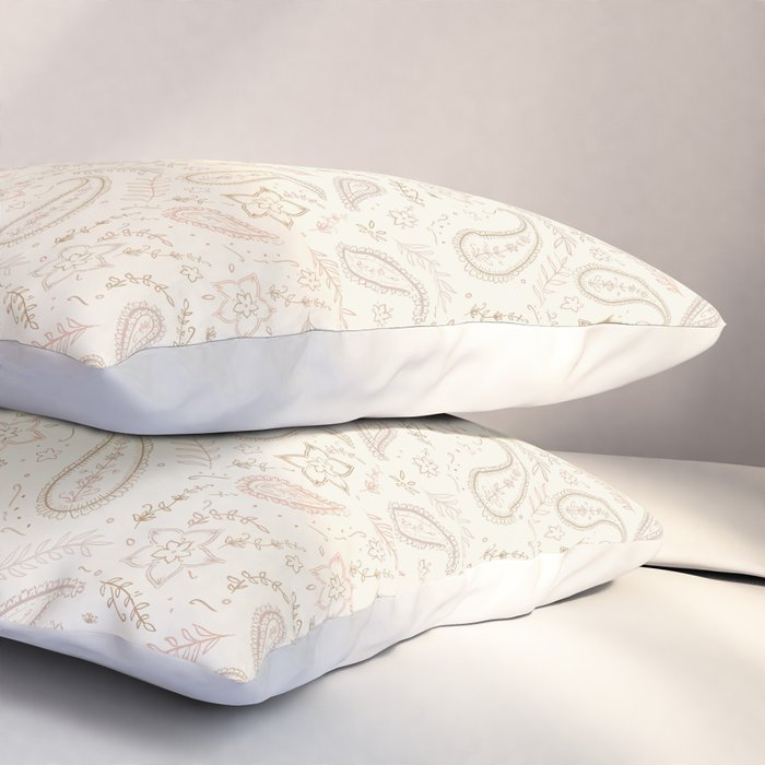 Paisley - Soft Pink Pillow Sham Gallery Image 3