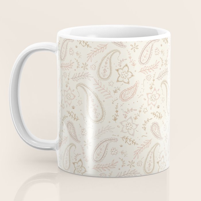 Paisley - Soft Pink Coffee Mug Gallery Image 3