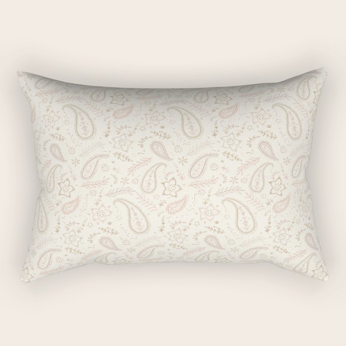 Paisley - Soft Pink Rectangular Pillow Gallery Image 2