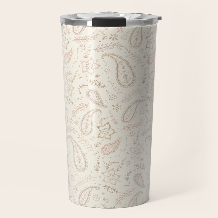 Paisley - Soft Pink Travel Mug Gallery Image 1