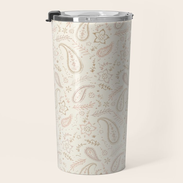 Paisley - Soft Pink Travel Mug Gallery Image 3