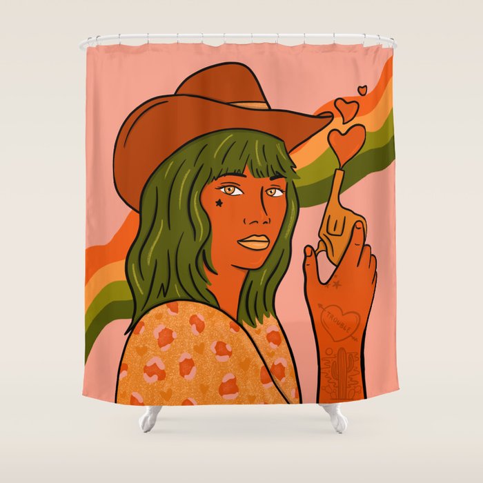 She's Trouble Shower Curtain Gallery Image 1