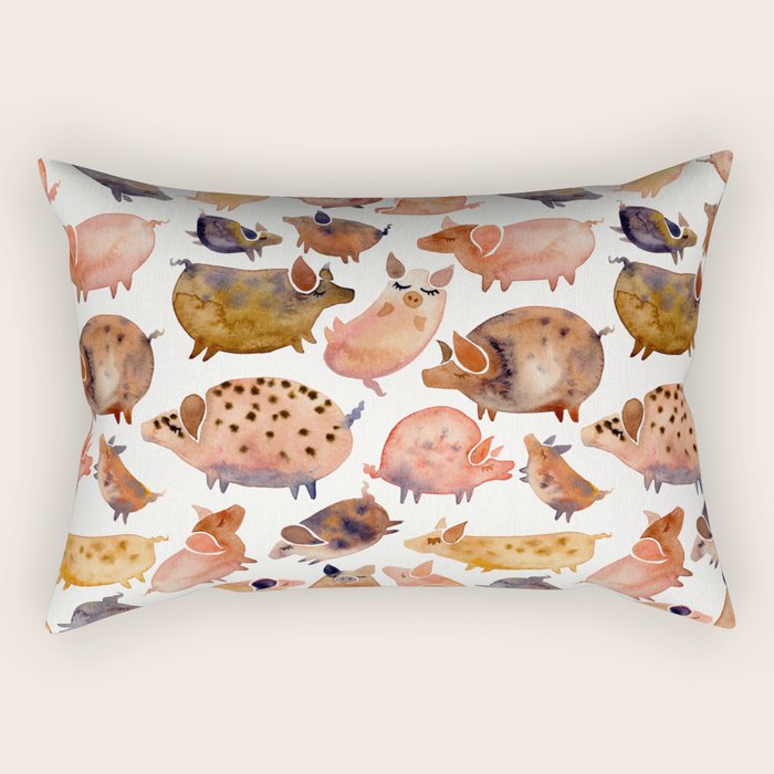 Pig Collection Rectangular Pillow Gallery Image 2