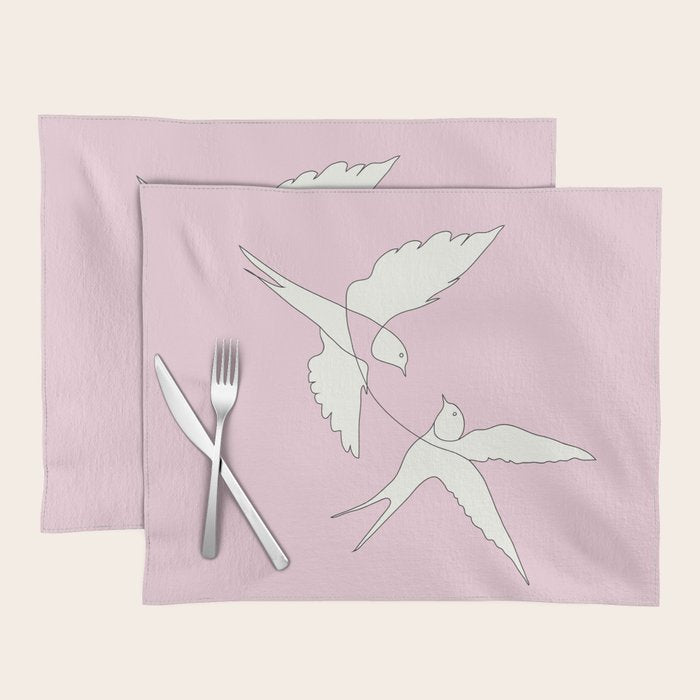 Two Swallows Line Art Placemat Gallery Image 1