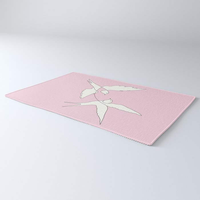 Two Swallows Line Art Rug Gallery Image 3
