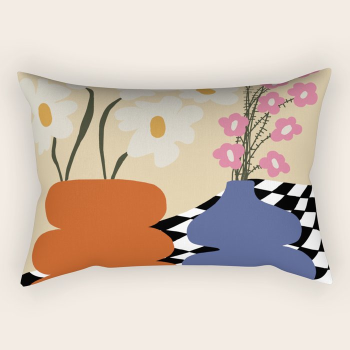 Two blooming pottery   Rectangular Pillow Gallery Image 1