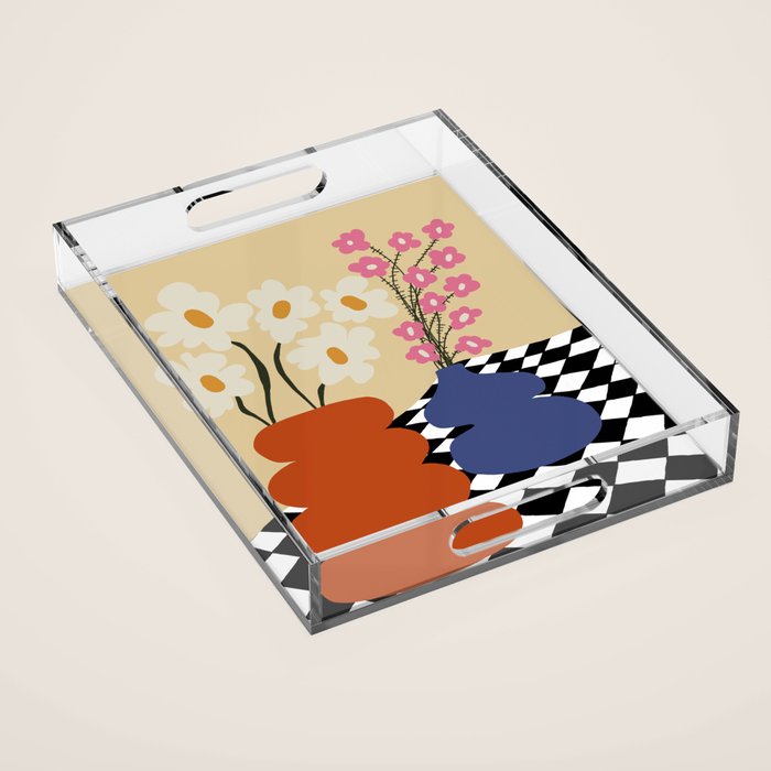 Two blooming pottery   Acrylic Tray Gallery Image 1