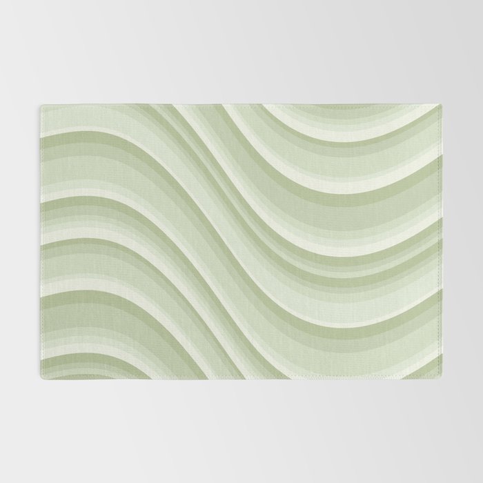 Wavy Stripes XXI - Pastel Natural Green Rug Gallery Image 2