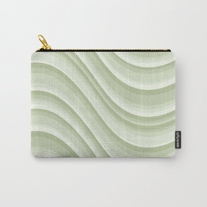 Wavy Stripes XXI - Pastel Natural Green Carry All Pouch Gallery Image 1