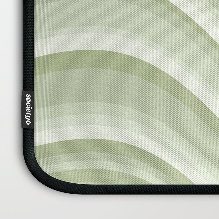 Wavy Stripes XXI - Pastel Natural Green Laptop Sleeve Gallery Image 3