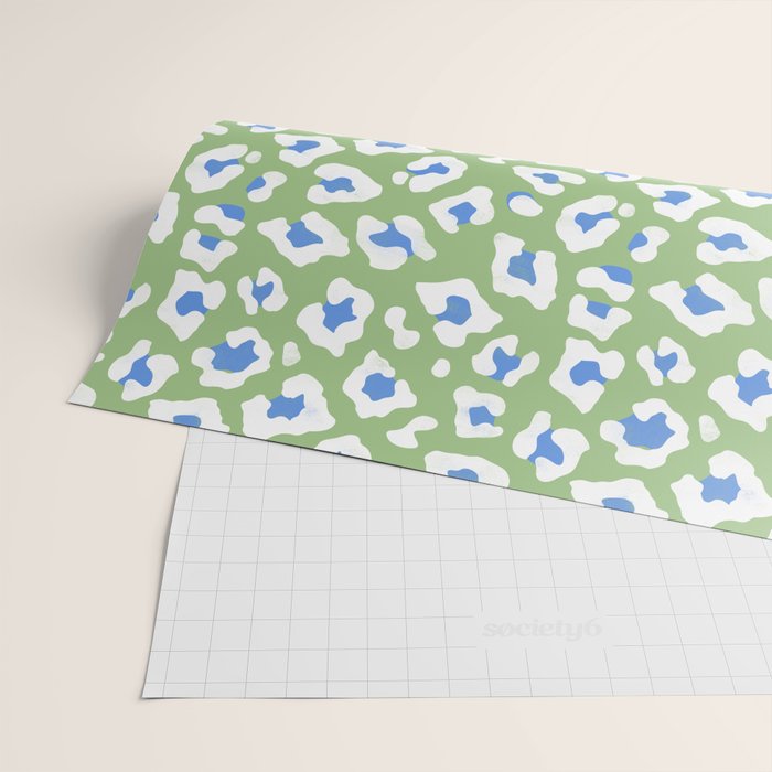 Dopamine Decor Leopard Print Blue And Green Wrapping Paper Gallery Image 2