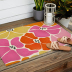 Blooming Retro Florals Outdoor Rug Gallery Image 2