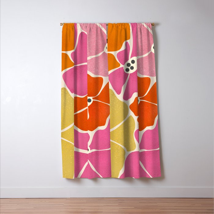 Blooming Retro Florals Window Curtain Gallery Image 3