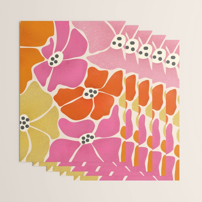 Blooming Retro Florals Wrapping Paper Gallery Image 3