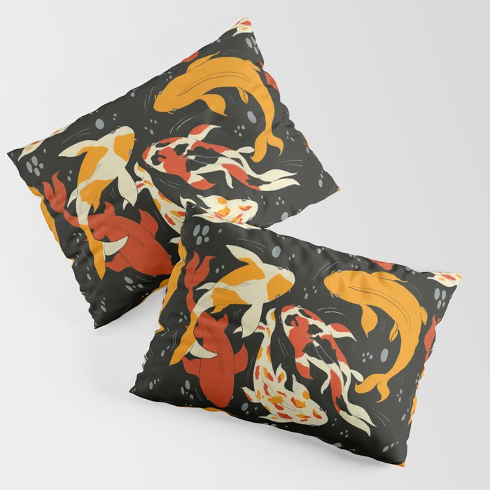 Koi in Black Water Pillow Sham Gallery Image 3