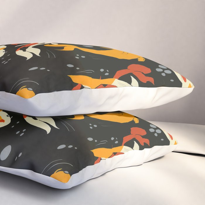 Koi in Black Water Pillow Sham Gallery Image 3