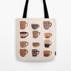 Watercolor Tea Cups Tote Bag Gallery Image 1