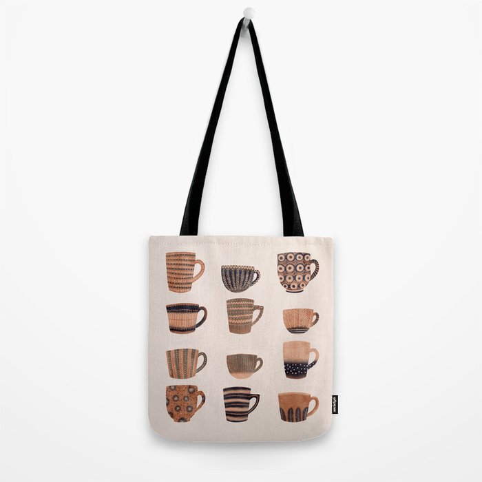 Watercolor Tea Cups Tote Bag Gallery Image 2