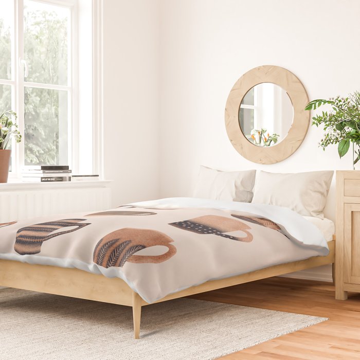 Watercolor Tea Cups Duvet Cover Gallery Image 2